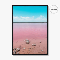 Hutt Lagoon Pink Fine Art Photo Print, Port Gregory Australia Poster
