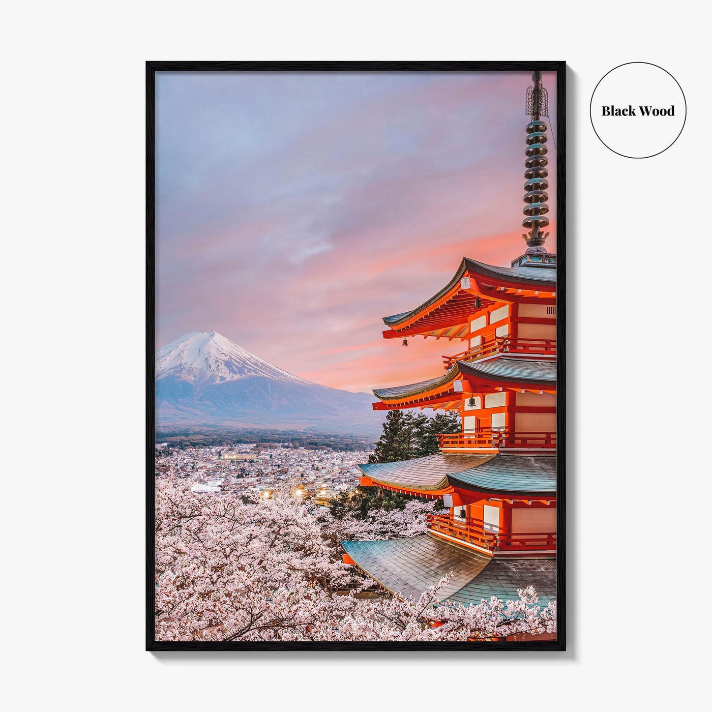 Fujiyoshida Fine Art Photo Print, Chureito Pagoda, Mount Fuji, Japan, Cherry Blossoms