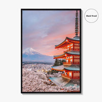 Fujiyoshida Fine Art Photo Print, Chureito Pagoda, Mount Fuji, Japan, Cherry Blossoms