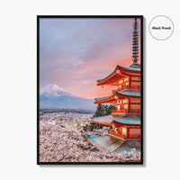 Fujiyoshida Fine Art Photo Print, Chureito Pagoda, Mount Fuji, Japan, Cherry Blossoms