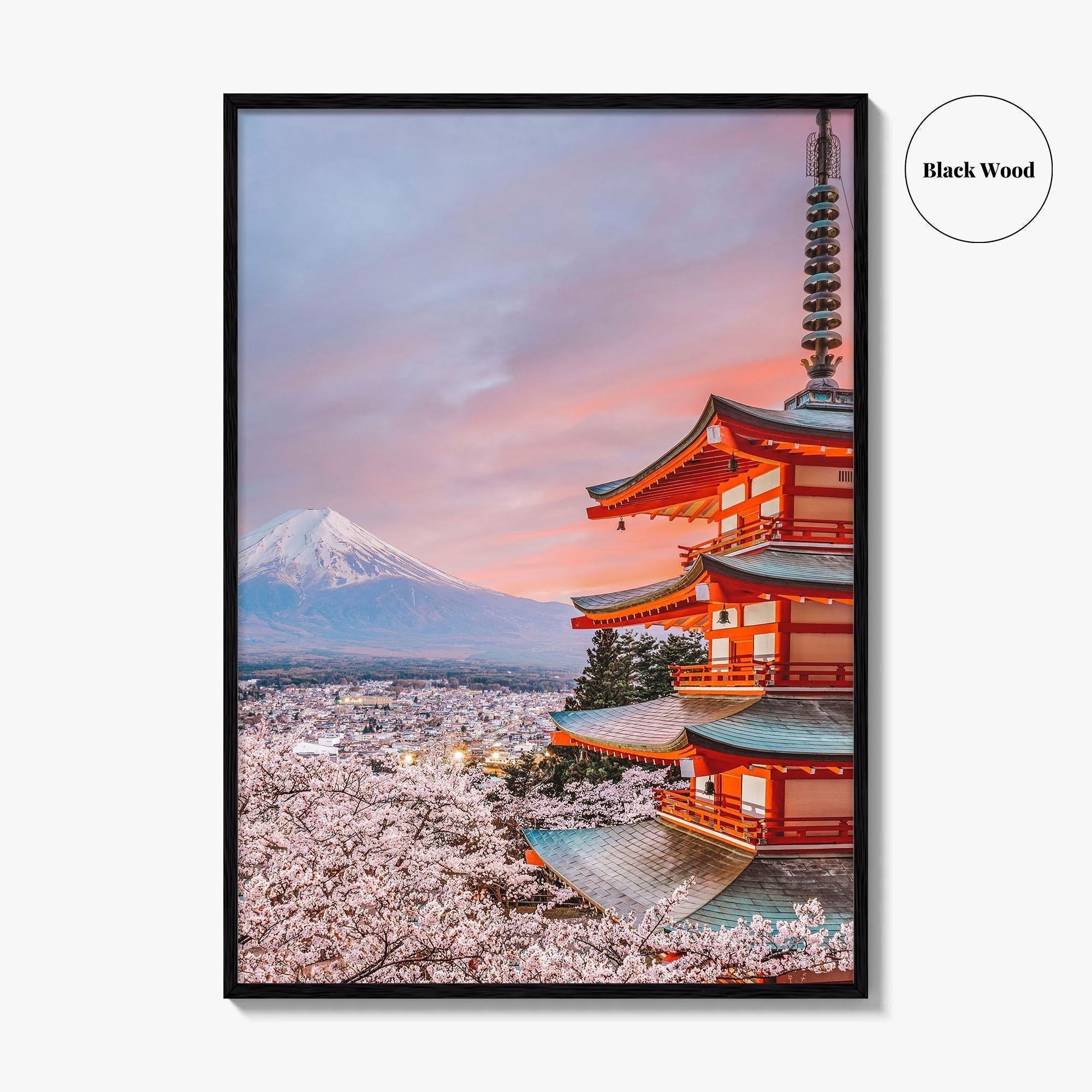 Fujiyoshida Fine Art Photo Print, Chureito Pagoda, Mount Fuji, Japan, Cherry Blossoms