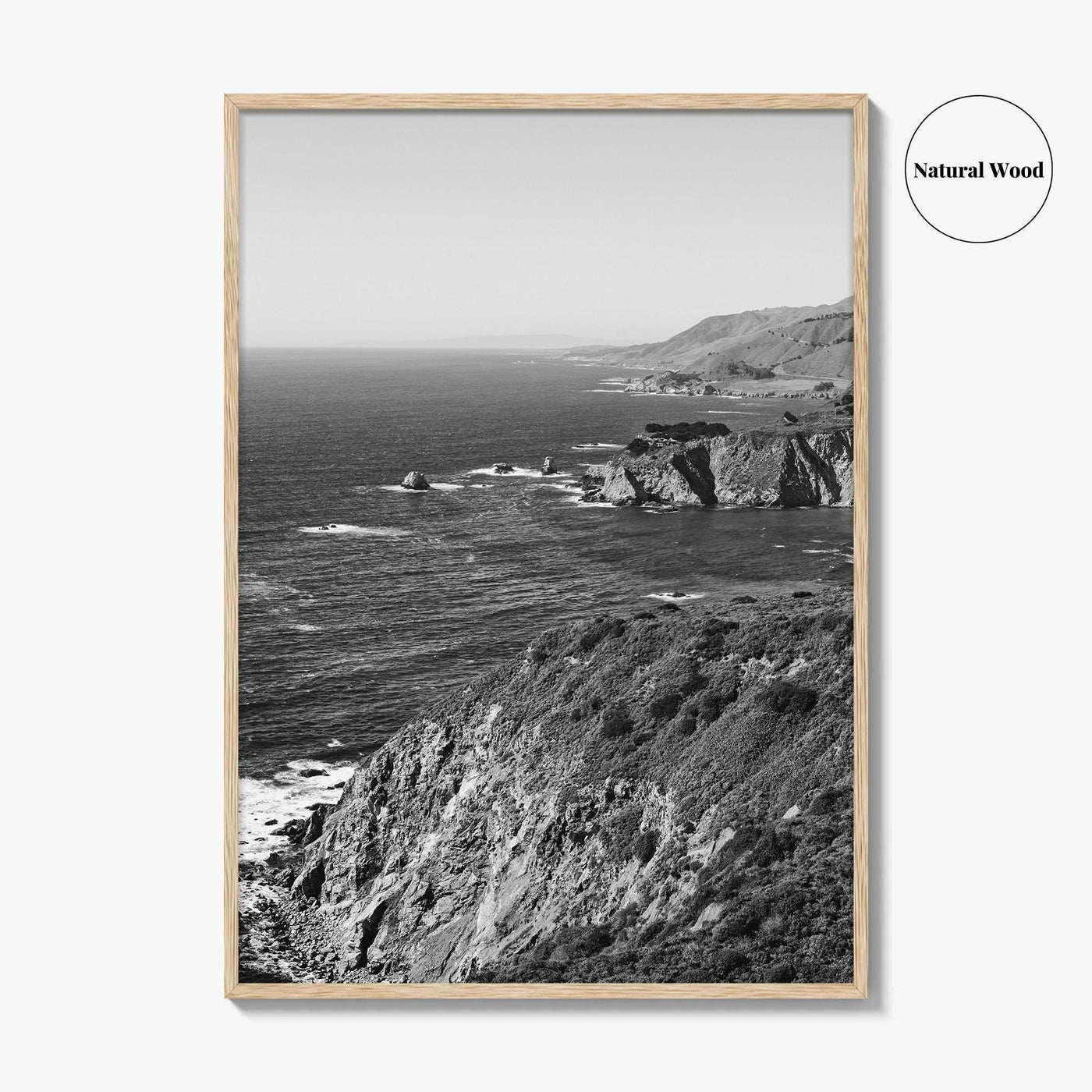 Big Sur Black and White Fine Art Photo Print, Monterey County Poster, California Poster