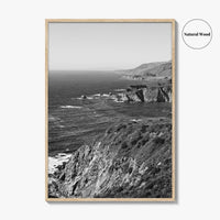 Big Sur Black and White Fine Art Photo Print, Monterey County Poster, California Poster