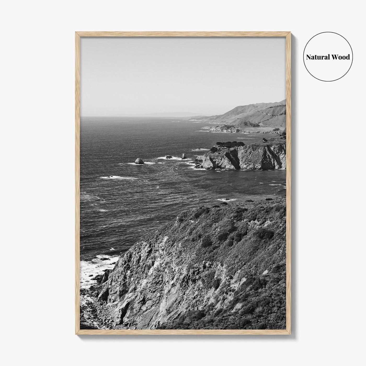 Big Sur Black and White Fine Art Photo Print, Monterey County Poster, California Poster