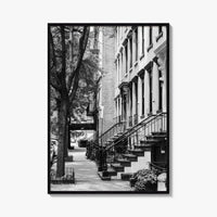 Gramercy Park Black and White Fine Art Photo Print, Manhattan NYC NY Brownstones Poster