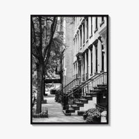 Gramercy Park Black and White Fine Art Photo Print, Manhattan NYC NY Brownstones Poster