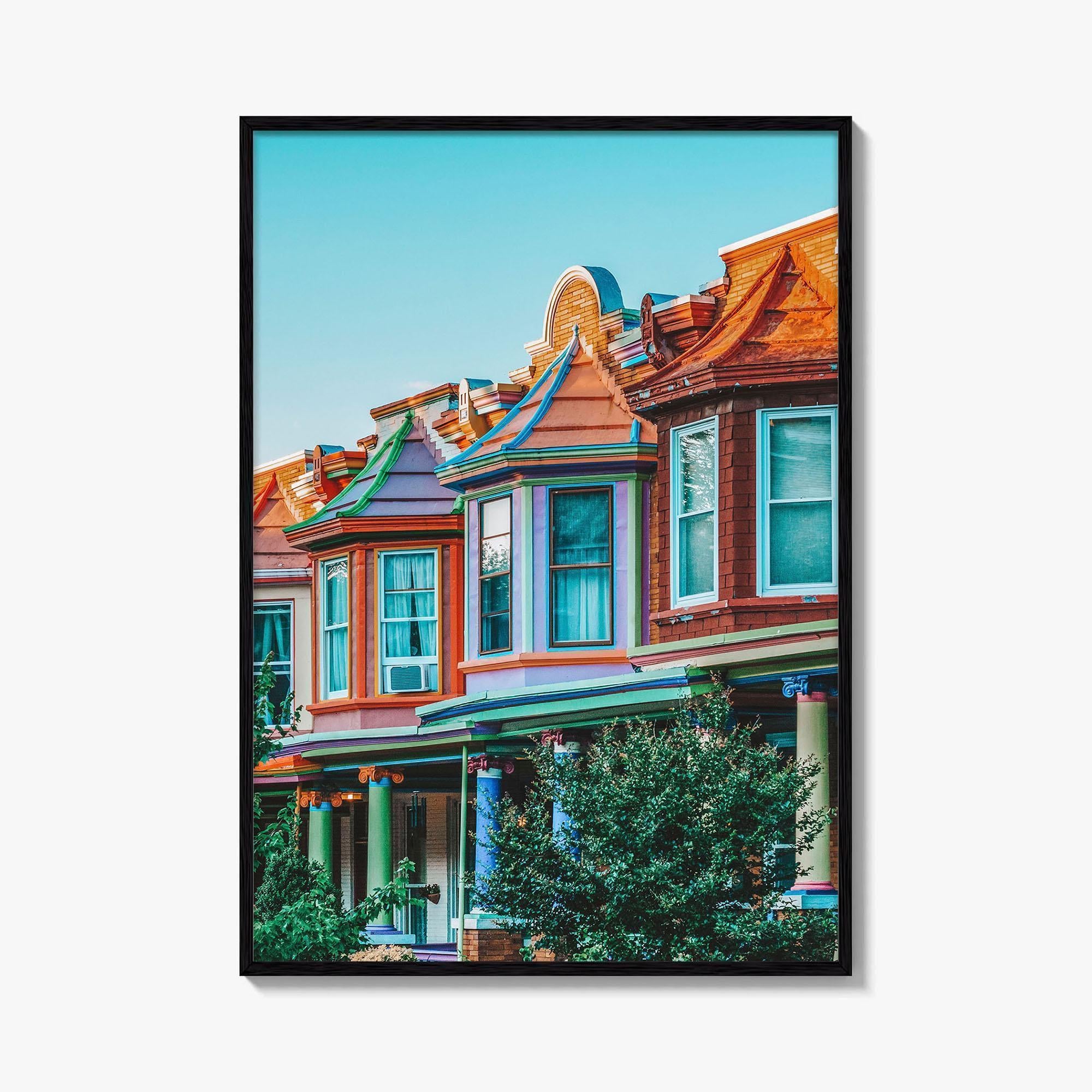 Baltimore Fine Art Photo Print, Row Houses, Charles Village, Maryland Wall Poster