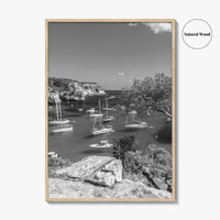 Cala Macarella Black and White Fine Art Photo Print, Seascape Menorca Balearic Islands Spain