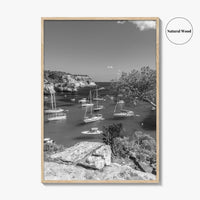 Cala Macarella Black and White Fine Art Photo Print, Seascape Menorca Balearic Islands Spain