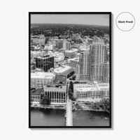 Grand Rapids Black and White Fine Art Photo Print, Michigan City Poster