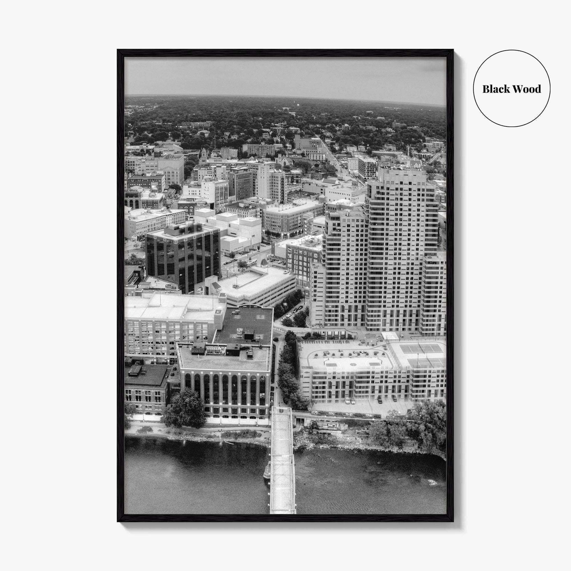 Grand Rapids Black and White Fine Art Photo Print, Michigan City Poster