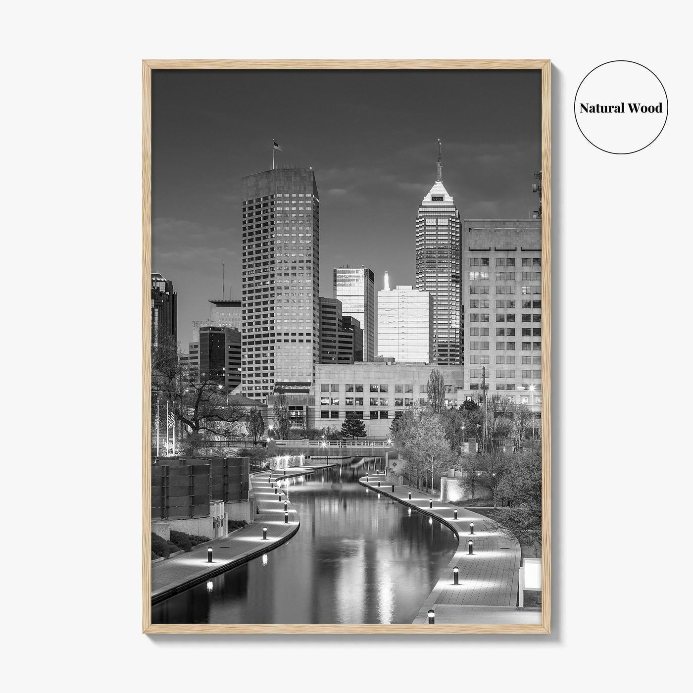 Indianapolis Skyline Black and White Fine Art Photo Print, Indiana Poster