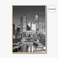 Indianapolis Skyline Black and White Fine Art Photo Print, Indiana Poster