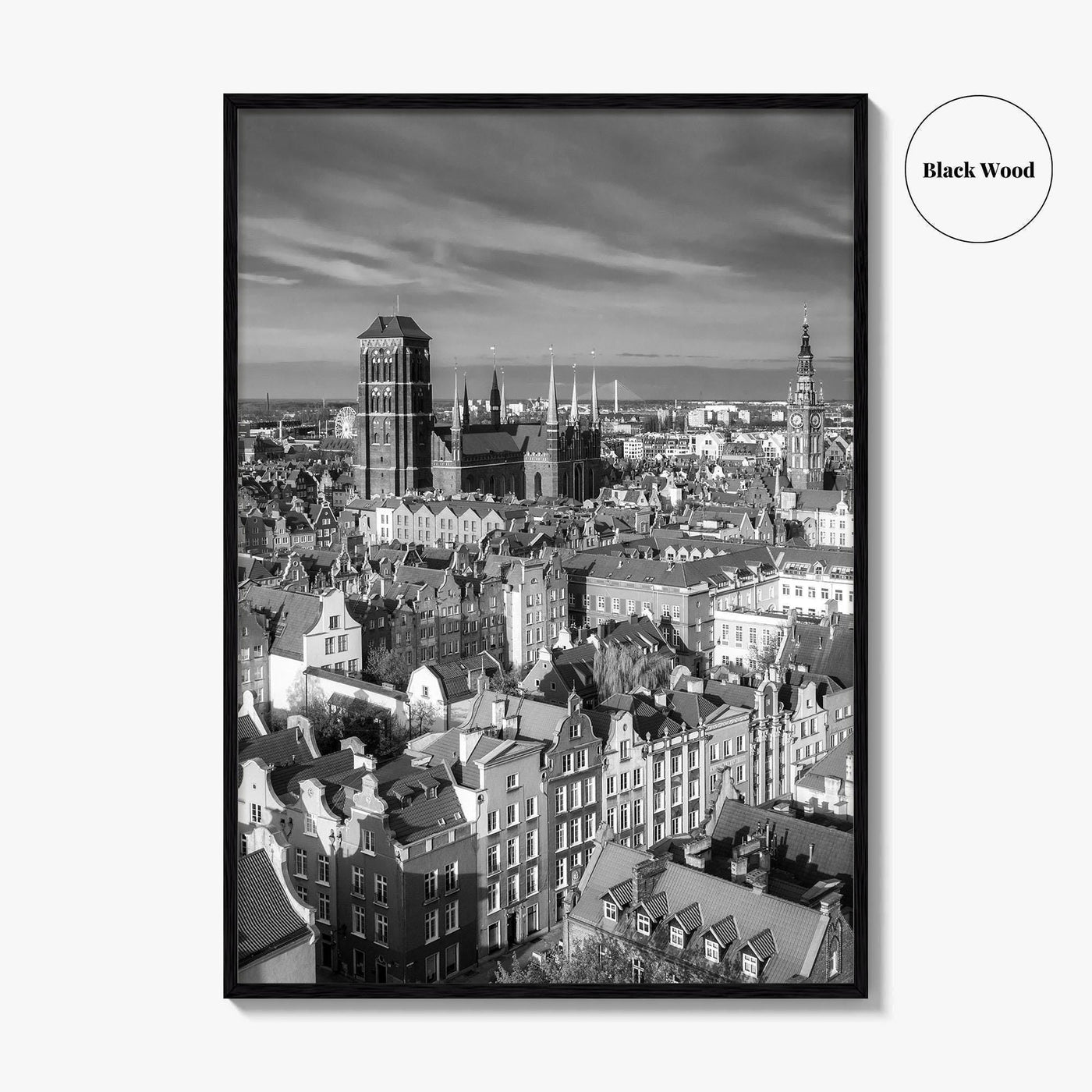 Gdansk Black and White Fine Art Photo Print, Gdańsk Old Town, Poland Poster