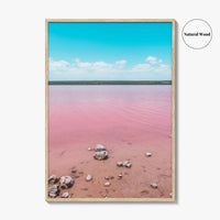 Hutt Lagoon Pink Fine Art Photo Print, Port Gregory Australia Poster