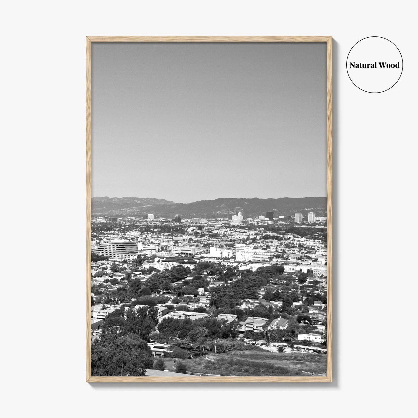 Culver City Black and White Fine Art Photo Print, Baldwin Hills, California Poster