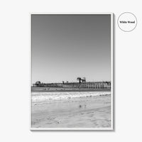 Imperial Beach Black and White Fine Art Photo Print, San Diego California, Pier Poster