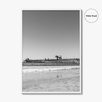 Imperial Beach Black and White Fine Art Photo Print, San Diego California, Pier Poster