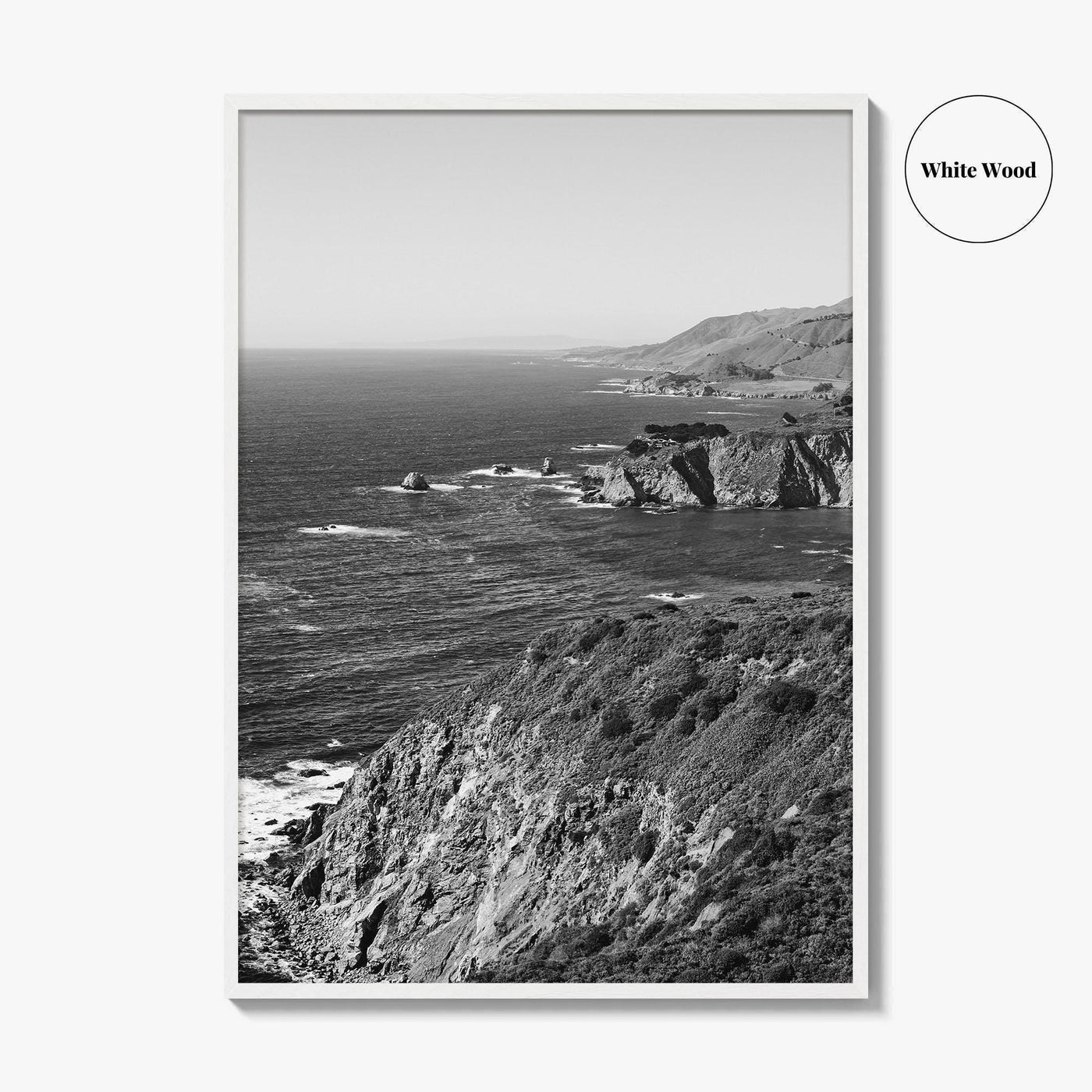 Big Sur Black and White Fine Art Photo Print, Monterey County Poster, California Poster
