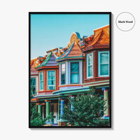 Baltimore Fine Art Photo Print, Row Houses, Charles Village, Maryland Wall Poster