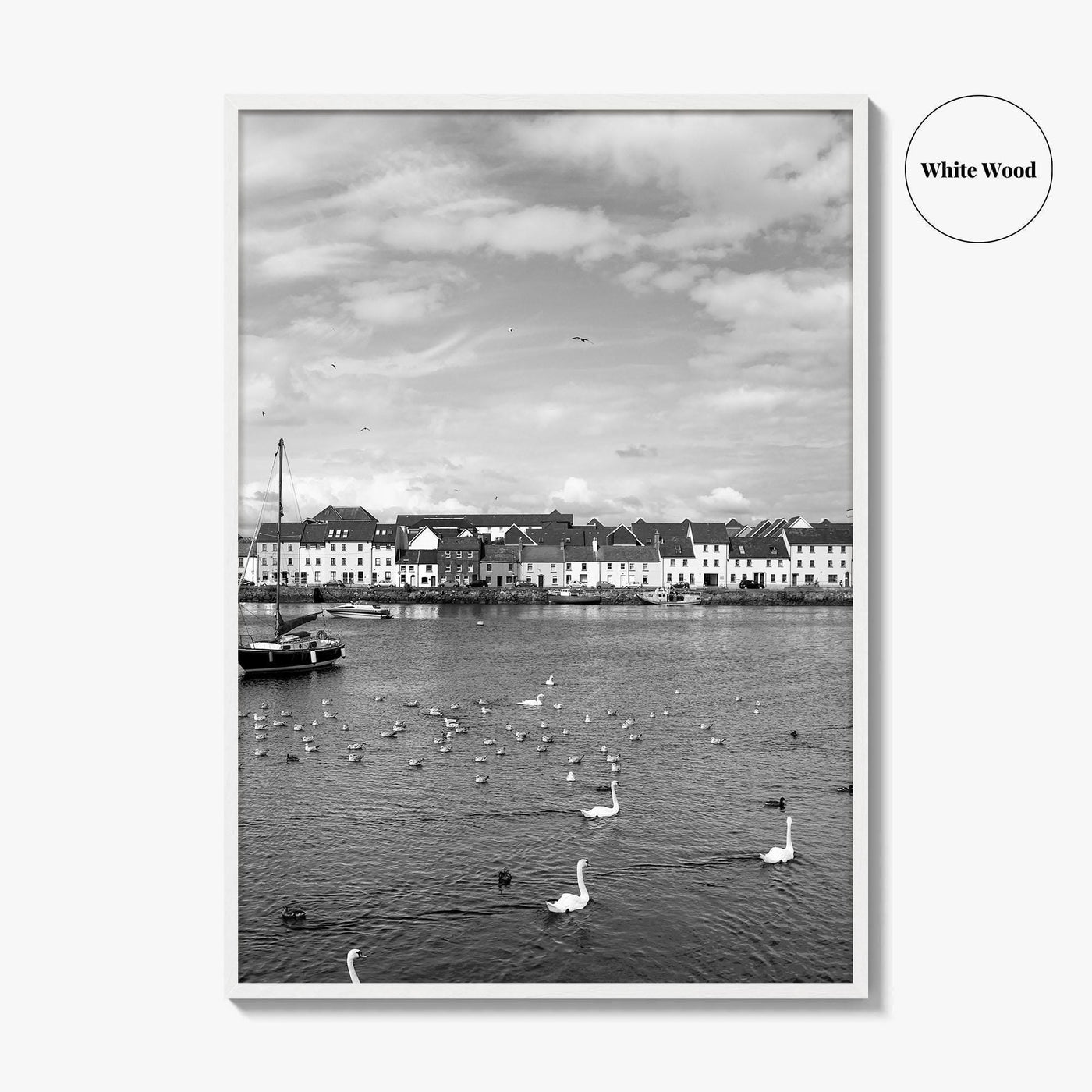 Galway Black and White Fine Art Photo Print, The Claddagh, Ireland Wall Poster