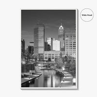 Indianapolis Skyline Black and White Fine Art Photo Print, Indiana Poster