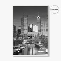 Indianapolis Skyline Black and White Fine Art Photo Print, Indiana Poster