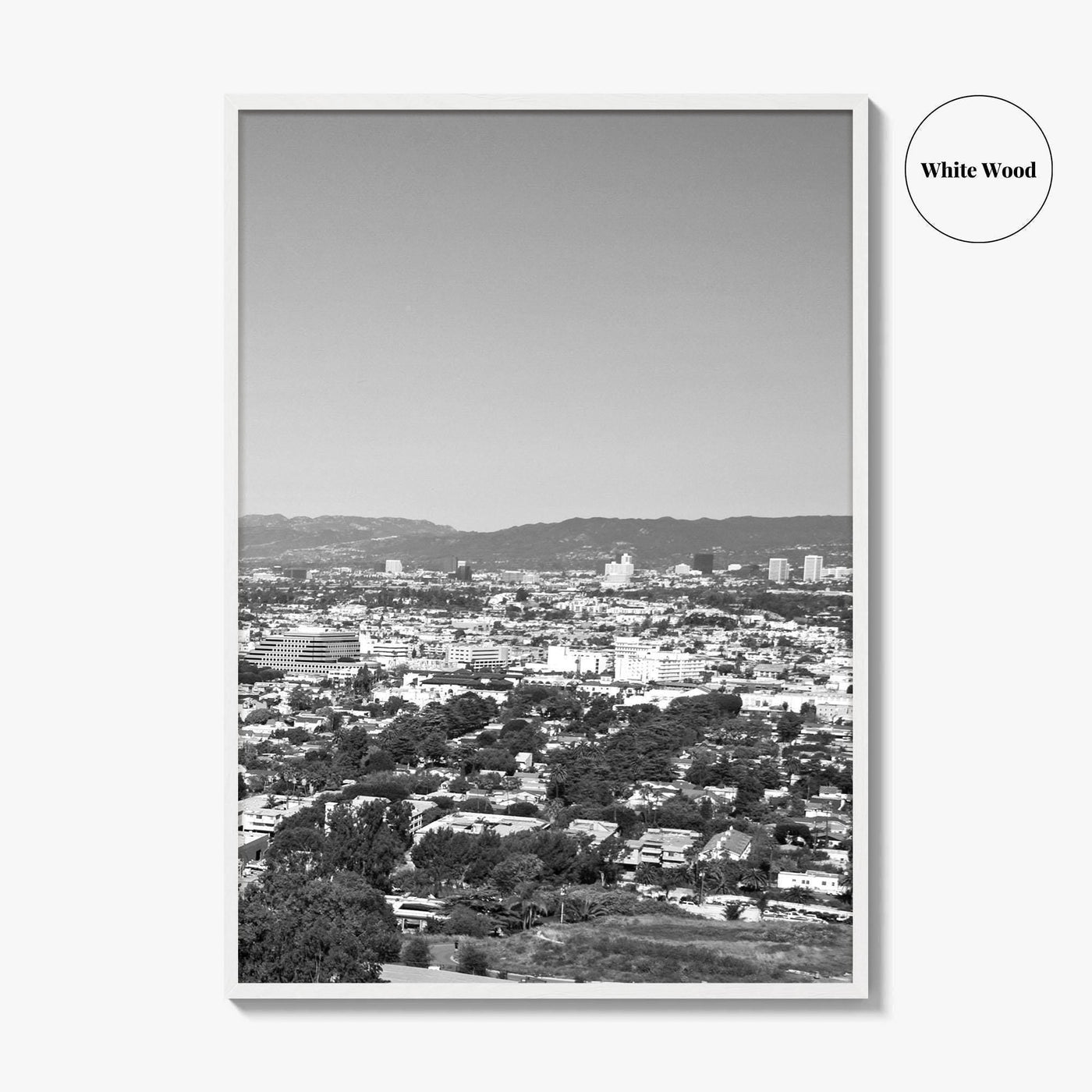 Culver City Black and White Fine Art Photo Print, Baldwin Hills, California Poster
