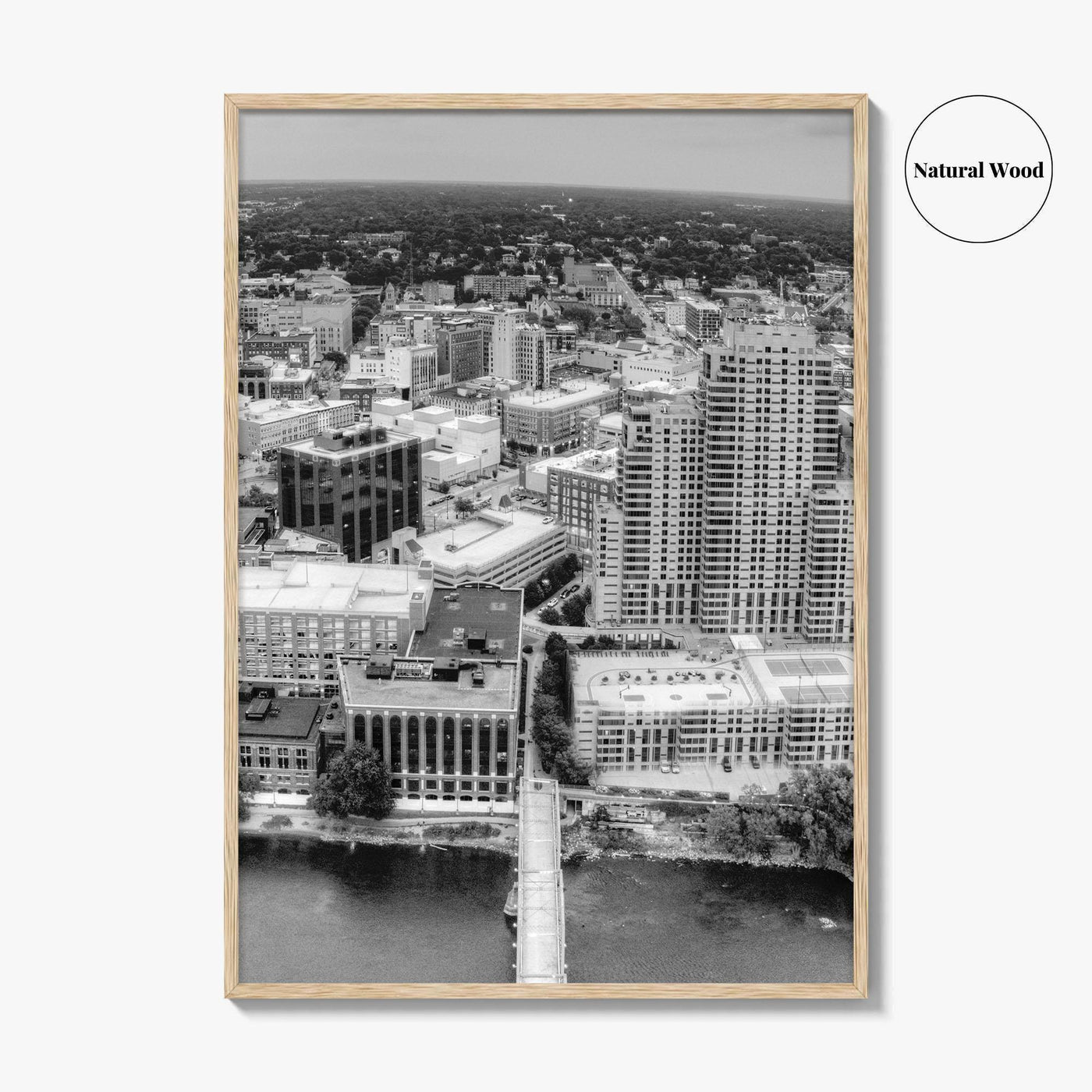 Grand Rapids Black and White Fine Art Photo Print, Michigan City Poster