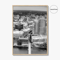 Grand Rapids Black and White Fine Art Photo Print, Michigan City Poster