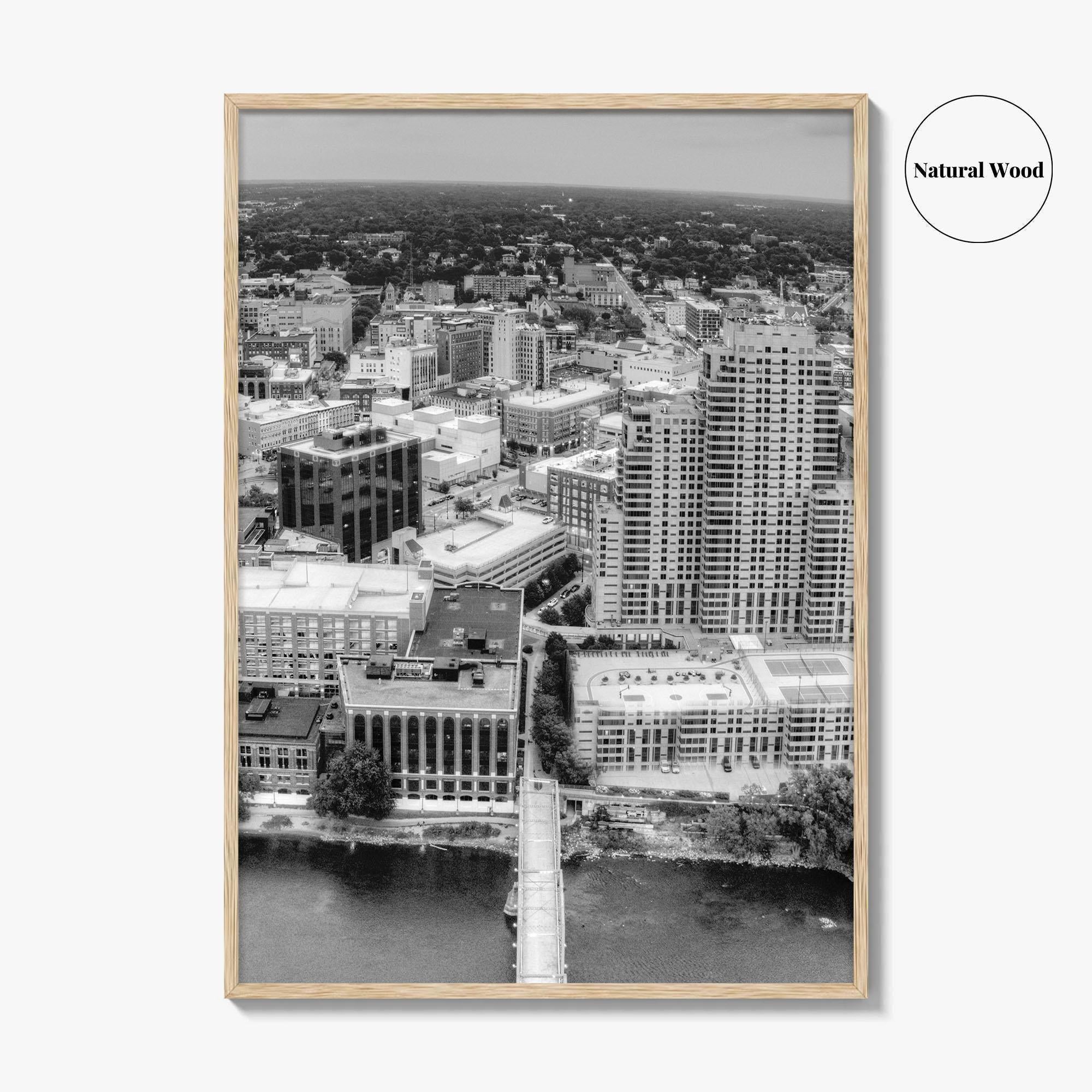 Grand Rapids Black and White Fine Art Photo Print, Michigan City Poster