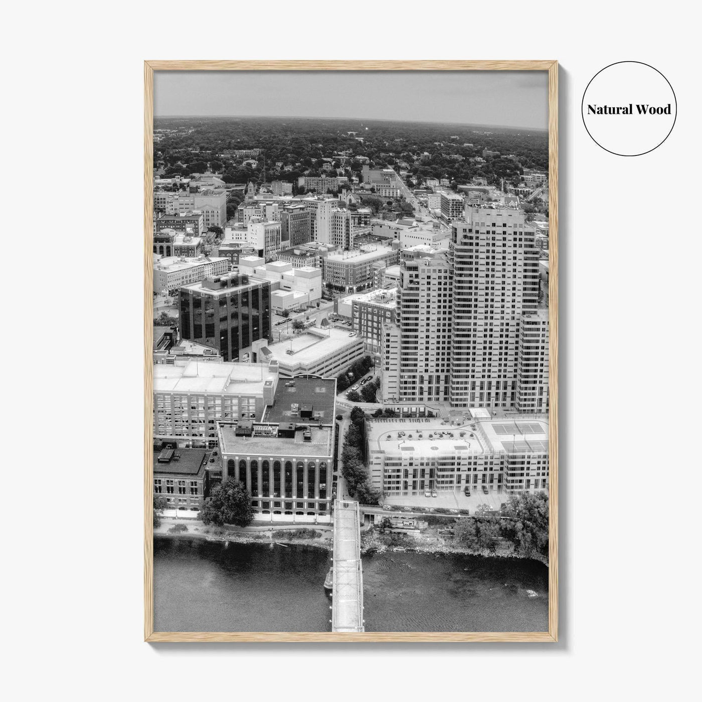 Grand Rapids Black and White Fine Art Photo Print, Michigan City Poster