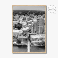 Grand Rapids Black and White Fine Art Photo Print, Michigan City Poster