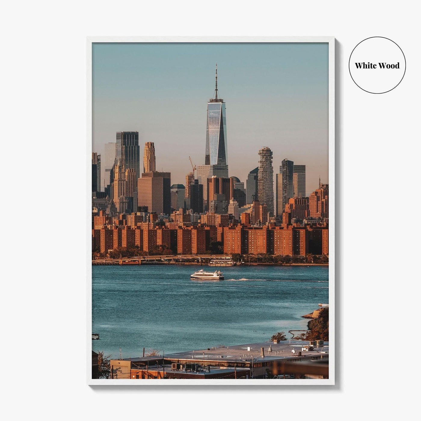 Greenpoint Skyline Fine Art Photo Print, Lower Manhattan, Brooklyn NYC Wall Decor Poster