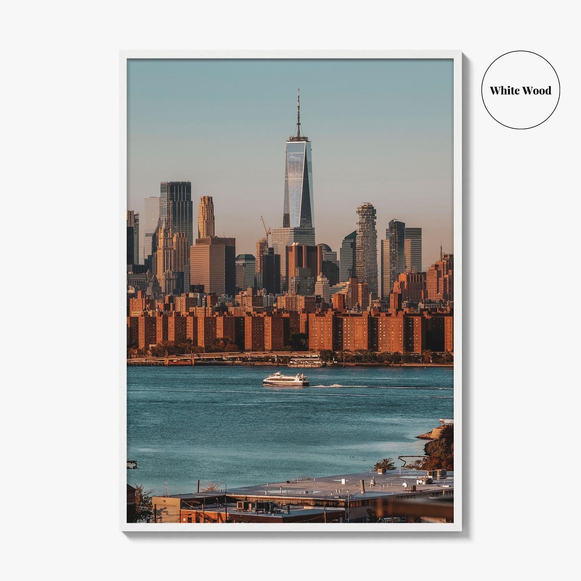 Greenpoint Skyline Fine Art Photo Print, Lower Manhattan, Brooklyn NYC Wall Decor Poster