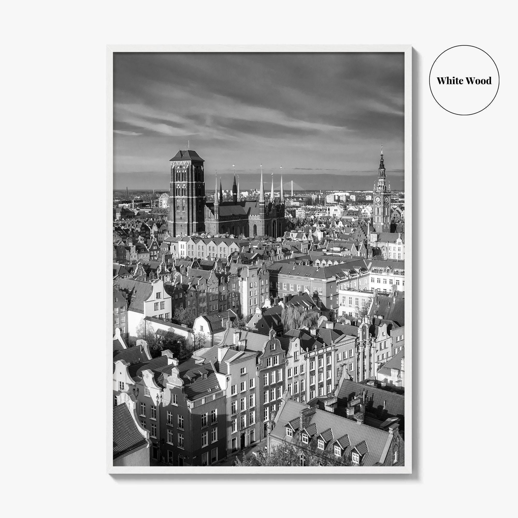 Gdansk Black and White Fine Art Photo Print, Gdańsk Old Town, Poland Poster