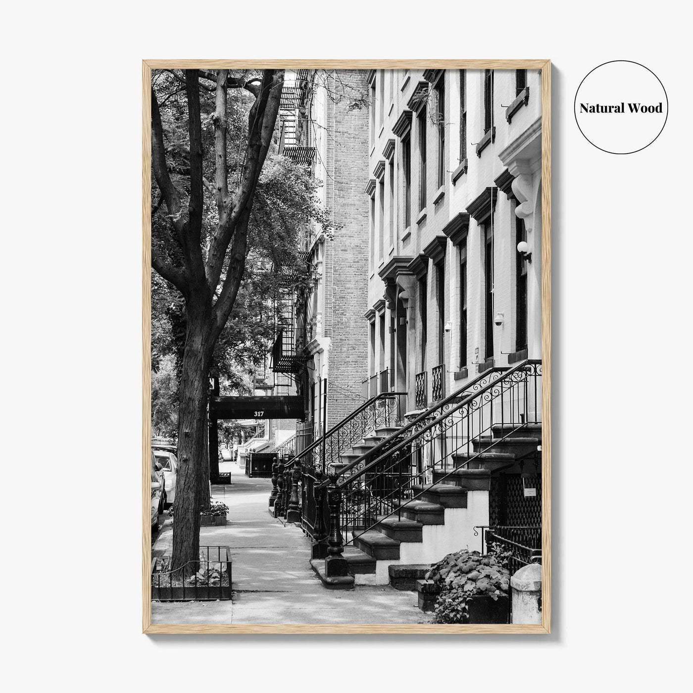 Gramercy Park Black and White Fine Art Photo Print, Manhattan NYC NY Brownstones Poster
