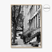 Gramercy Park Black and White Fine Art Photo Print, Manhattan NYC NY Brownstones Poster