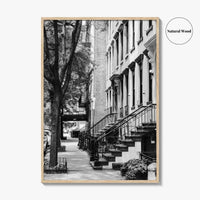Gramercy Park Black and White Fine Art Photo Print, Manhattan NYC NY Brownstones Poster