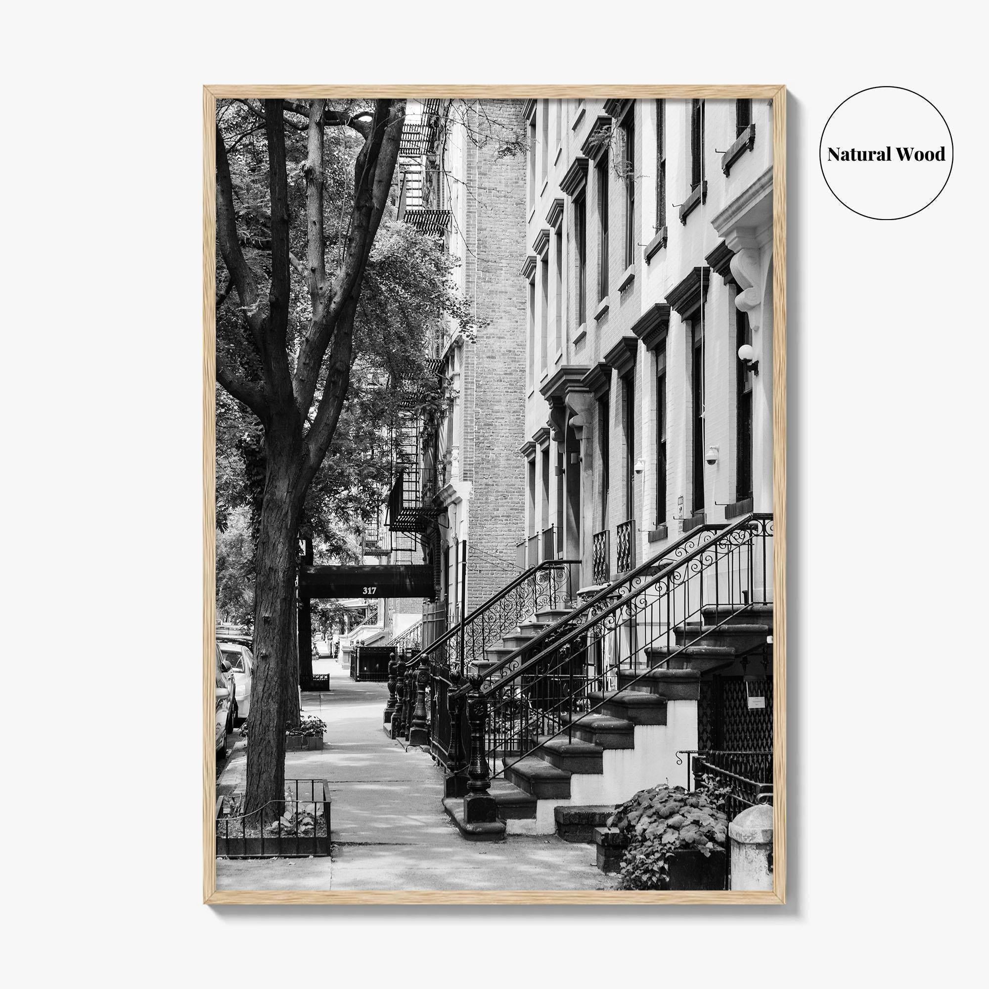 Gramercy Park Black and White Fine Art Photo Print, Manhattan NYC NY Brownstones Poster