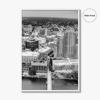 Grand Rapids Black and White Fine Art Photo Print, Michigan City Poster