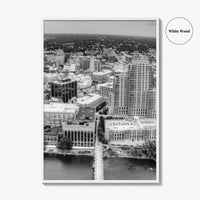 Grand Rapids Black and White Fine Art Photo Print, Michigan City Poster