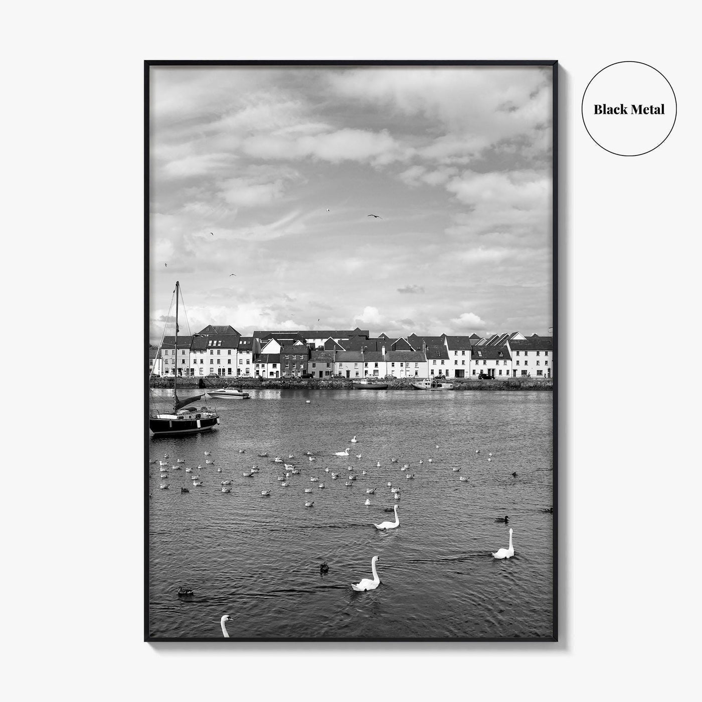 Galway Black and White Fine Art Photo Print, The Claddagh, Ireland Wall Poster