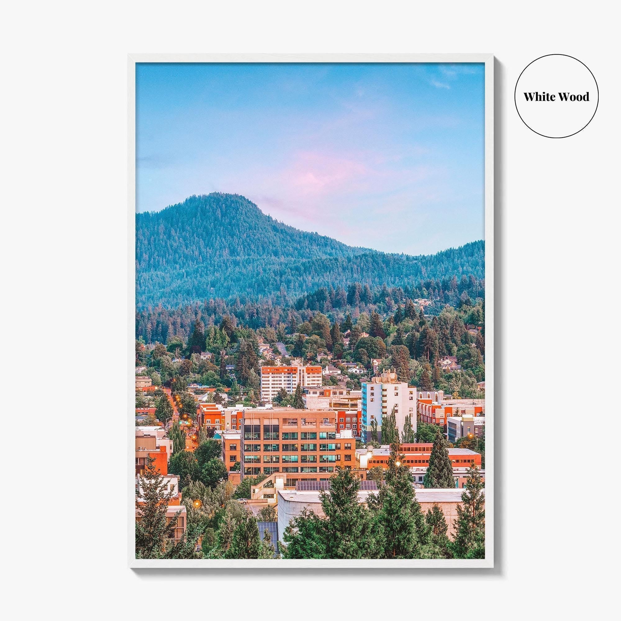 Eugene Fine Art Photo Print, Oregon USA Downtown Cityscape Wall Decor Poster