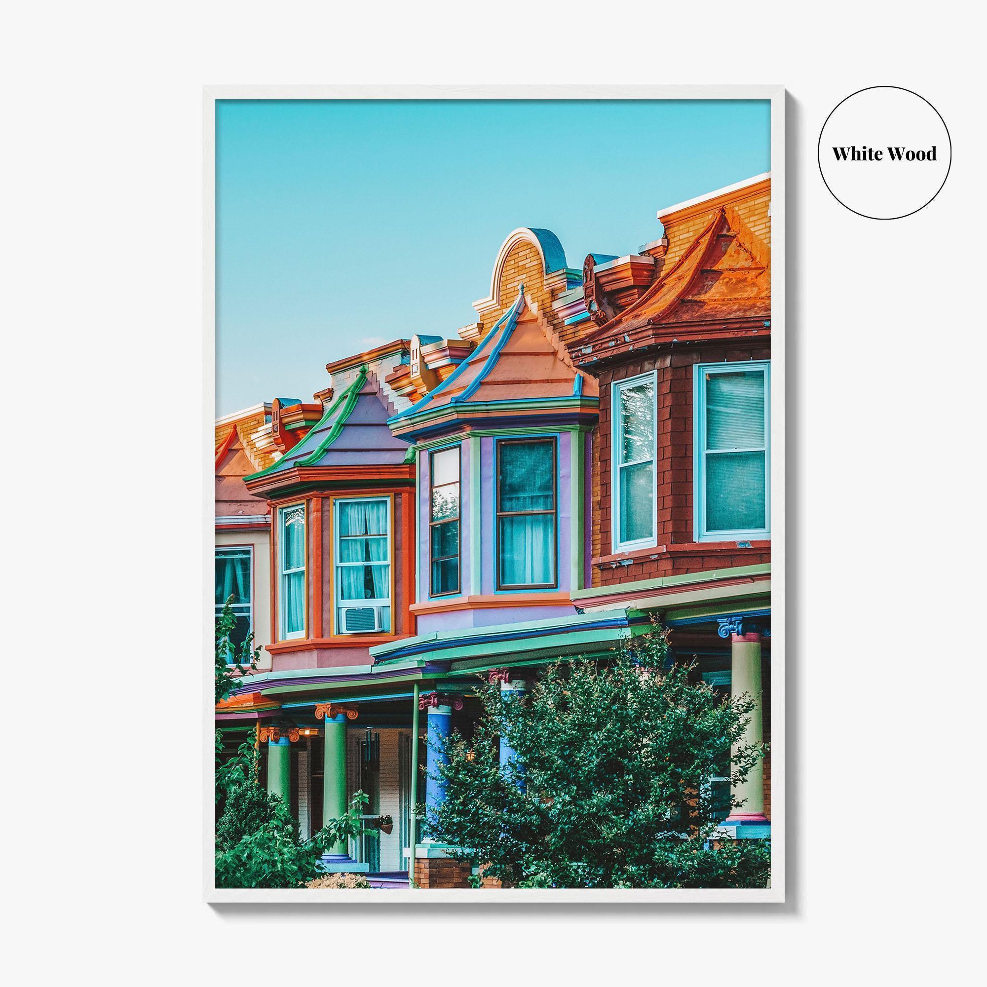 Baltimore Fine Art Photo Print, Row Houses, Charles Village, Maryland Wall Poster