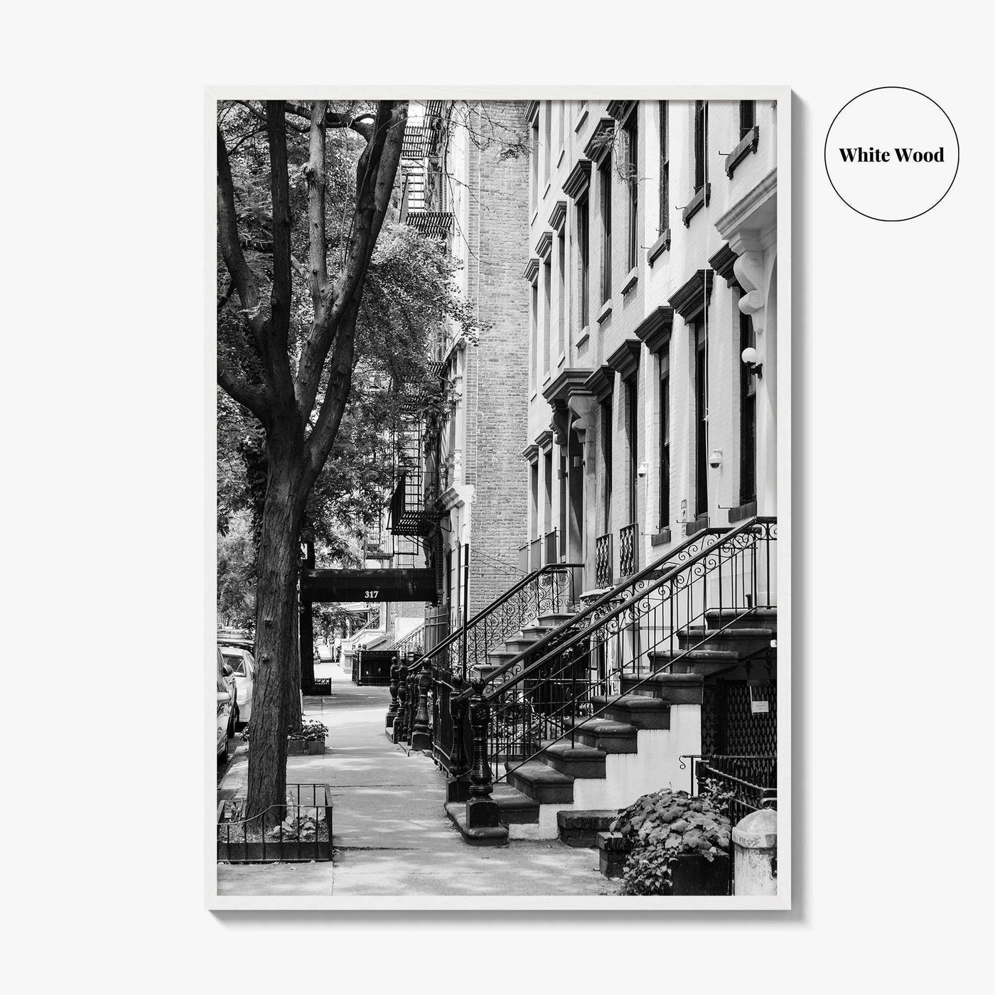 Gramercy Park Black and White Fine Art Photo Print, Manhattan NYC NY Brownstones Poster