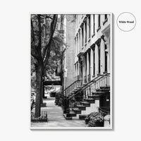 Gramercy Park Black and White Fine Art Photo Print, Manhattan NYC NY Brownstones Poster