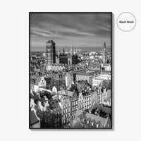 Gdansk Black and White Fine Art Photo Print, Gdańsk Old Town, Poland Poster