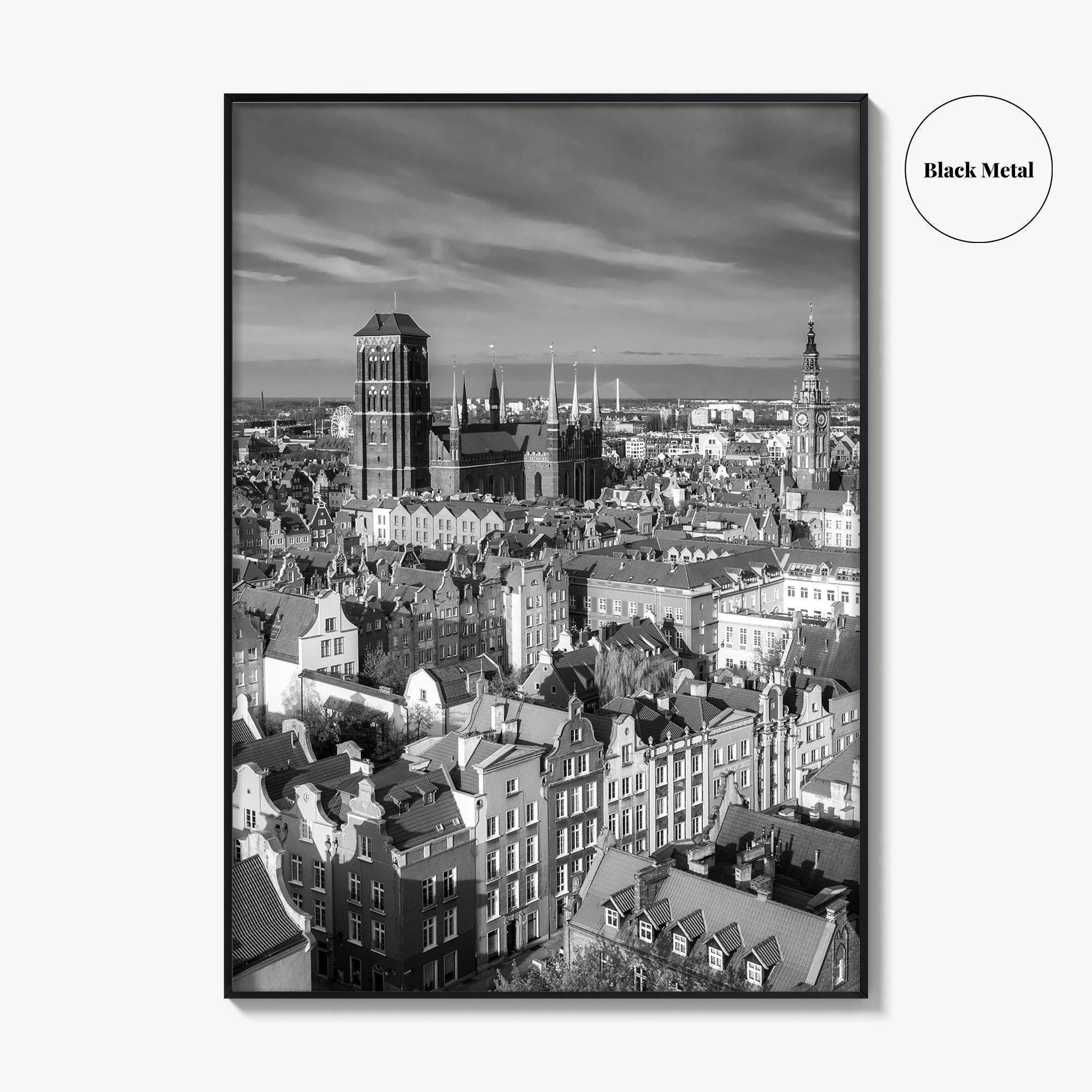 Gdansk Black and White Fine Art Photo Print, Gdańsk Old Town, Poland Poster