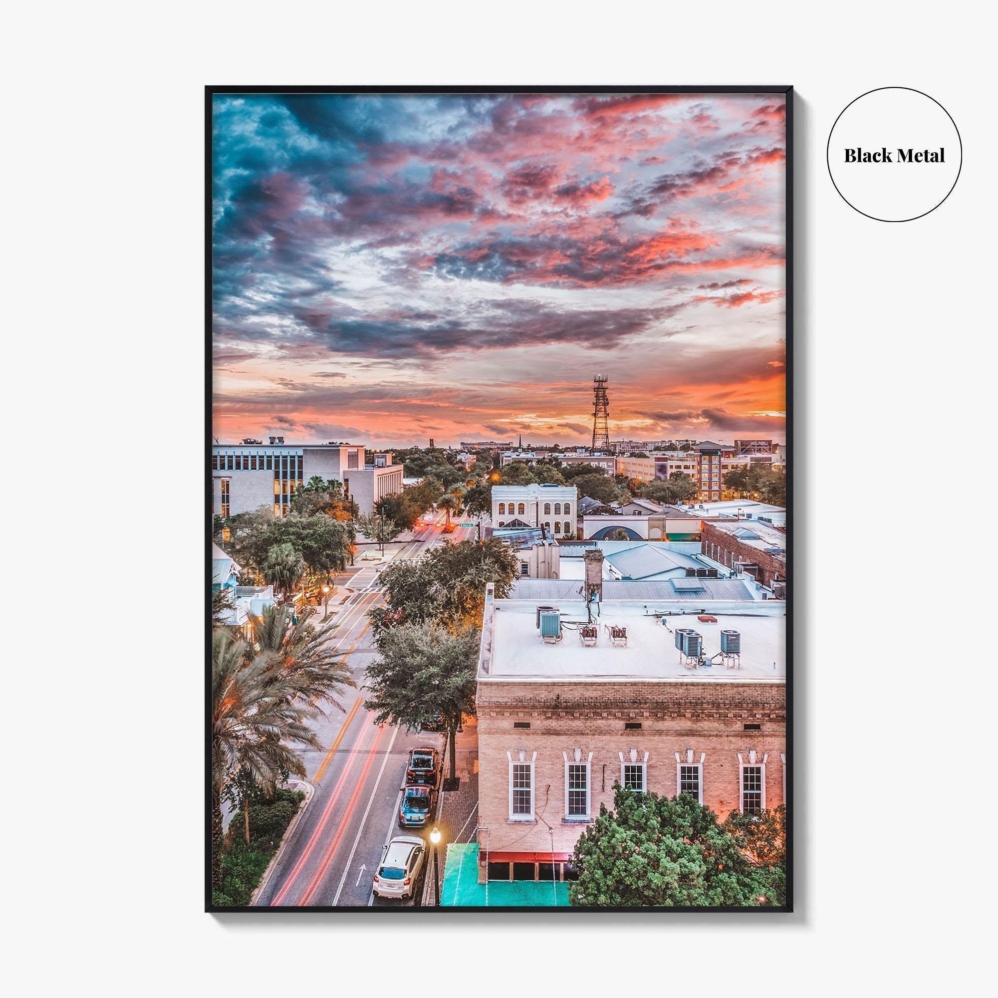 Gainesville Fine Art Photo Print, Florida USA, Downtown Wall Decor Poster